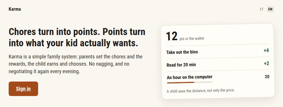 Karma — chores turn into points